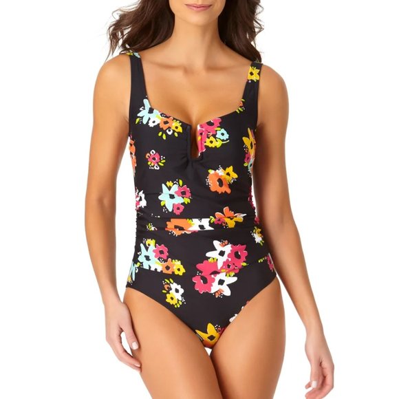 Anne Cole Sweetheart U Trim One Piece Swimsuit - Picture 1 of 2
